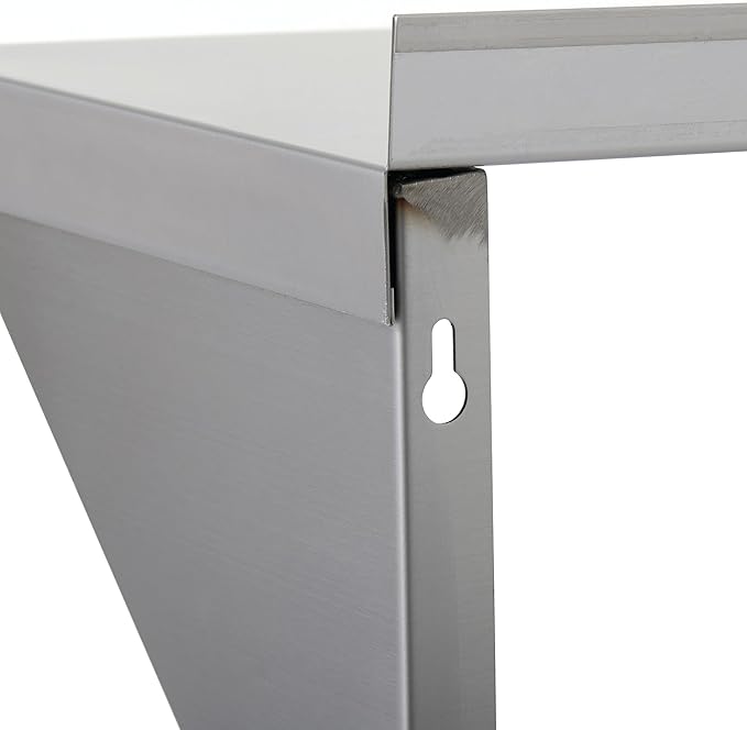 Commercial Wall Shelf - 255 lb. Weight Capacity, 24" W x 15" D, NSF Solid, Stainless Steel (29N-018)