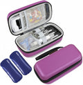 Insulin Cooler Travel Case, Portable Temperature Display Medicine Travel Cooler, Diabetes Case with 2 Reusable Ice Packs TSA Approved for Diabetic Supplies Patent Pending(Purple-No Temp)