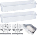 Umigy 2 Pack 14" Tip Out Tray for Sink with 2 Pairs of Hinges Front Sink Drawer Tip Out Tray Kit False Drawer Front Clips Flip Sponge Holder for Kitchen, White