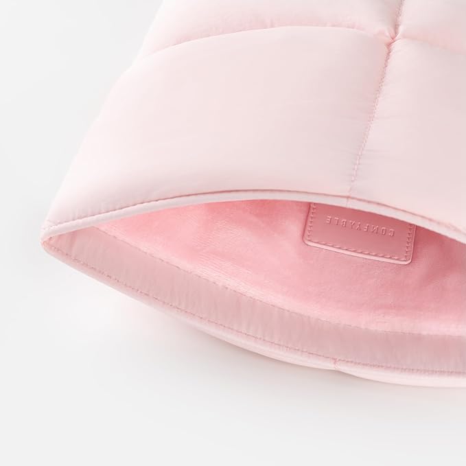 Comfyable Puffy Laptop Sleeve 13 Inch 14 Inch, Quilted Puffer Laptop Carrying Case, Pillow Case Compatible with MacBook Air M4 2025 M3 M2 M1, MacBook Pro M5 M4 Pro/Max, Light Pink