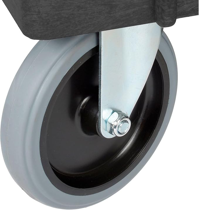 Global Industrial Industrial Service & Utility Cart, Plastic 2 Tray Black Shelf, 44” x 25-1/2”, 5" Rubber Casters