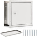 Recessed Specimen Pass-Thru Cabinet, Stainless Steel Specimen Box with Pass Tray, Industrial Pass Through Specimen Cabinet with Dual Self-Closing Doors, 13.2" W x 12.7" H x 6" D, for Hospitals & Labs