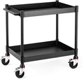 MightyHaul 18" Heavy-Duty Utility Cart with 2 Reversible Shelves, 1,200 lb Capacity, Heavy-Duty Casters for Industrial Use