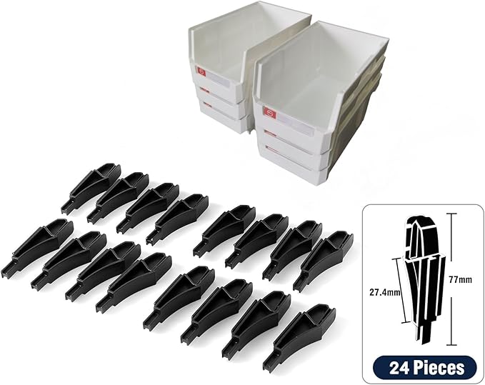 Storage Organizer Boxes,Wall Mount Storage Parts Rack,Stackable Shop Tool Bins for store Screws,Small Parts,Office Supplies and other Accessories White (6Pack-wh)