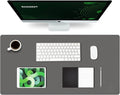 K KNODEL Large Office Leather Desk Mat, Mouse and Keyboard Pad, Computer and Laptop Mat, Desktop Protector and Cover, Writing Pad and Blotter (31.5"x15.7", Dark Gray)