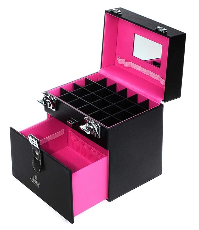 SHANY Color Matters - Makeup Travel Case Nail Accessories Organizer and Makeup Train Case - Makeup Storage Box - Black