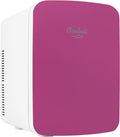 Cooluli 15L Mini Fridge for Bedroom - Car, Office Desk & College Dorm Room - 12v Portable Cooler & Warmer for Food, Drinks, Skincare, Beauty & Makeup - AC/DC Small Refrigerator with Glass Front, Pink