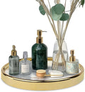 Round Marble Decorative Tray, Multi-Functional Storage Organizer for Vanity, Coffee Table, Jewelry, Perfumes and Home Decor, Luxury Accent Tray