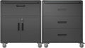 Metal Tool Cabinet,Garage Storage Cabinet System,Wall Cabinet & Locking Rolling Tool Cabinet with Doors and Adjustable Shelves,Steel Tool Cabinets for Home (2 Pcs-StyleE, Black)