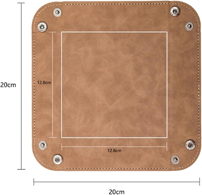 siduater Valet Tray Desktop Storage Organizer – Vegan Leather Catchall Bedside Vanity Tray Nightstand Caddy Holder for Remote Controller, Watch, Keys, Phone, Wallet, Coin, Jewelry, Stone Gray Brown