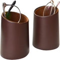 2 Pack Eyeglasses Holder PU Leather Glasses Stand Case Holder for Desks or Nightstands