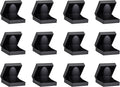 Allure - Bulk Case Of 12, Luxury Earring & Pendant Box With LED Light, Elegant Diamond Pendant & Earring Case, Small, Black Velvet Interior Jewelry Display Gift Box For Unique Proposal Or Wedding