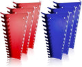 ALOANES 78-Slot Metal Wrench Organizer, Heavy Duty Wrench Organizer Tray for Tool Box, Professional Fit SAE & Metric Wrench Storage, 6 Pack Wrench Holders(Red&Blue)