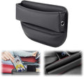 Car Seat Gap Filler Organizer - Universal Drop-Proof Storage Insert with Non-Slip Base, Premium PU Leather Car Seat Organizer for Phone, Purse, Keys (Black)