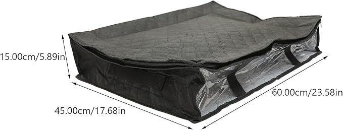 SAFIGLE Foldable Under Bed Storage Bag for Clothes Quilts Breathable Non-woven Organizer with Easy-open Zipper and Transparent Window for Blankets Pillows Sweaters Seasonal Clothing