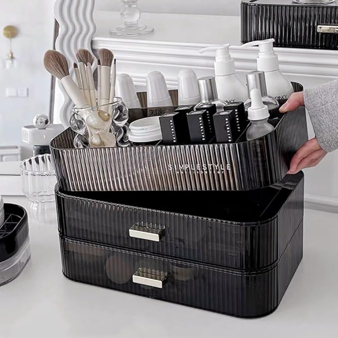 Makeup Organizer with Drawers Stackable Skincare Cosmetic Makeup organization for vanit Bathroom Desk Countertop