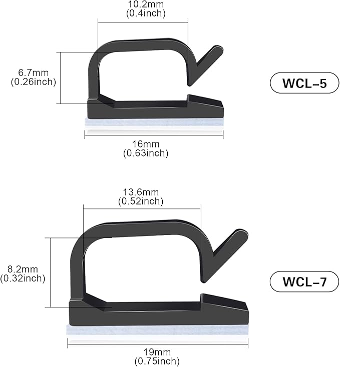 XHF 120 PCS Adhesive Cable Wire Clips Black, Outdoor Christmas Light Clips, Cable Management Wire Organizer Cord Holder for Under Desk, Car, Wall, TV PC Ethernet Cable
