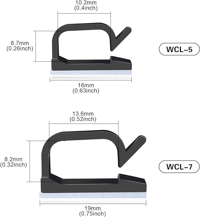 XHF 3/4” Adhesive Cable Wire Clips Black120pcs, Cable Staples Outdoor Cable Management Wire Organizer Cord Holder for Under Desk, Car, Wall, TV PC Ethernet Cable