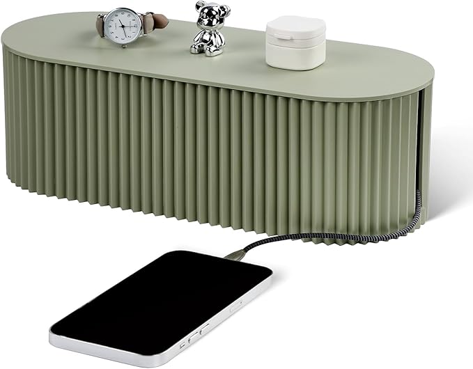 Cable Management Box Large Cable Organizer Box for Power Strips, Surge Protectors, Chargers, Adapters, TV Computer Wires Cable Hider Organizer Box with Cable Ties，Wire Ties - Green