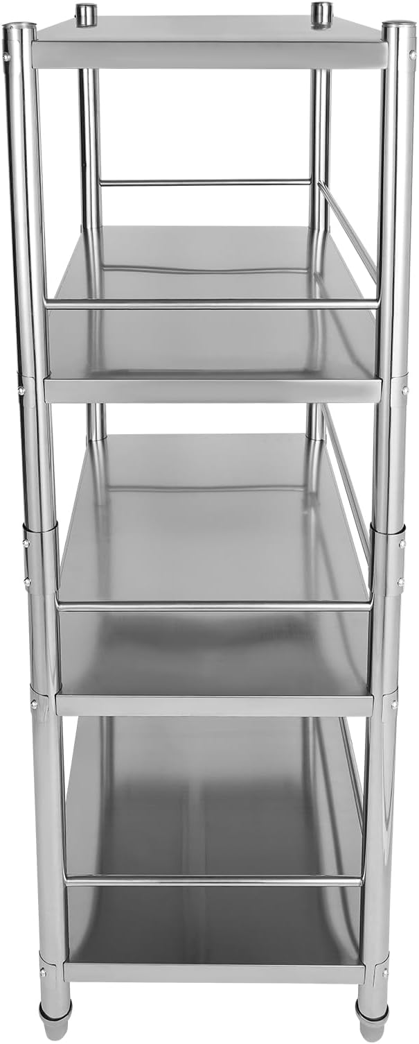 Storage Shelves, 4-Tier Wire Storage Shelves with Fall Protection Guardrail, UltraDurable Heavy Duty Steel Wire Rack Storage for Home & Garage Shelving