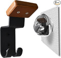 Helmet Holder Wall Mount, Motorcycle Gear Rack with 2 Key Hooks, Constructed with Solid Wood & Strong Steel for Bike Tactical Gear Baseball Football Skiing Helmet (1)