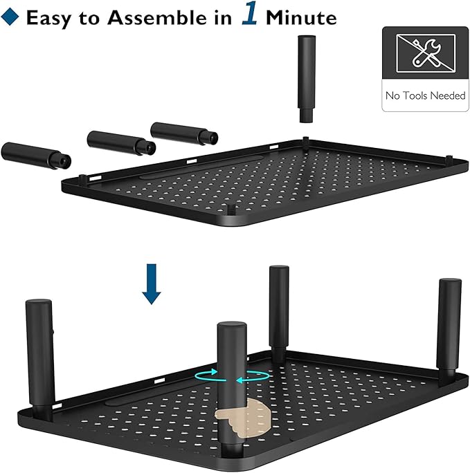 BONTEC 2 Pack 3 Height Adjustable Monitor Stand Riser with Pen Holder, Ergonomic Metal Laptop Stand with Cable Management, Desktop Stand for Computer, Printer, Monitor, Laptop (Black, 14.5” x 9.1”)