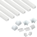 D-Line 30ft White Corner Cable Concealer Multipack, Floor Wire Hider, Quarter Round Cord Cover, Organize Cords in Corners, Floor Molding - 6X 5ft Lengths & Accessories