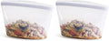 Stasher Premium Silicone Reusable Food Storage Bag, Clear | Microwave, Sous Vide, Dishwasher, Oven and Freezer Safe | BPA Free, Leak-free, Eco-friendly, 4-Cup Bowl (Pack of 2)