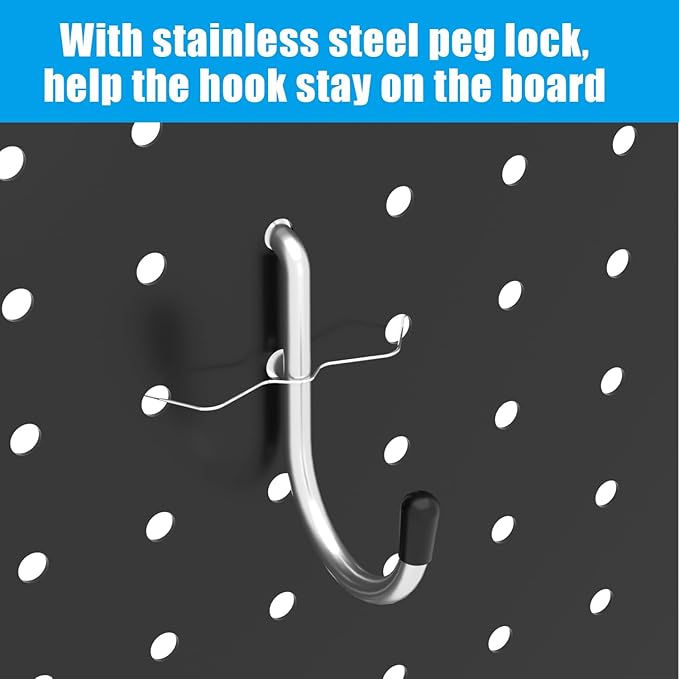157 PCS Extra Thick Pegboard Hook Set, Metal Pegboard Accessory Organizer with Storage Bins and Peg Locks, Fits 1/4 Inch Pegboard Only, Ideal for Tools, Garage and Workshop Storage(Silver)