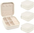 KEINE MARKE Small Jewelry Box, Travel Portable Jewelry Case for Ring, Pendant, Earring, Necklace, Bracelet Organizer Storage Holder Boxes (white*4).