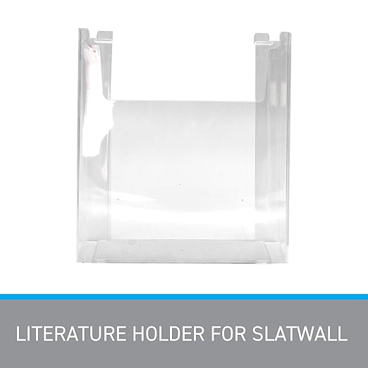 SSWBasics Slatwall Accessories - Clear Styrene Slat Wall Accessory, 8.5'W x 11'H x 2.5'D, Holds Standard Sheets & Magazines - Compatible Literature Holder for 3' on Center Slatwall