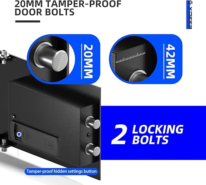 XDeer Biometric Safe Box, Quick-Access Security Safe Box with Upgraded Fingerprint, Steel Handgun Safe Lock Box for Kid/Home/Office (0.78 Cu.Ft【NO FPR】)