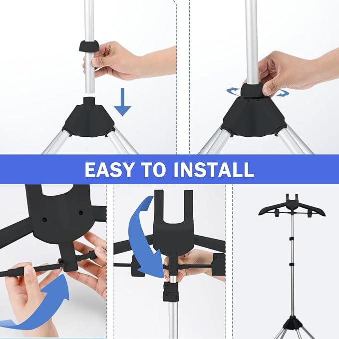 Garment Steamer Stand Rack for Clothes With Stand, Folding Garment Steamer Iron Stand With Ironing Gloves,Ideal for Travel and Home Ironing