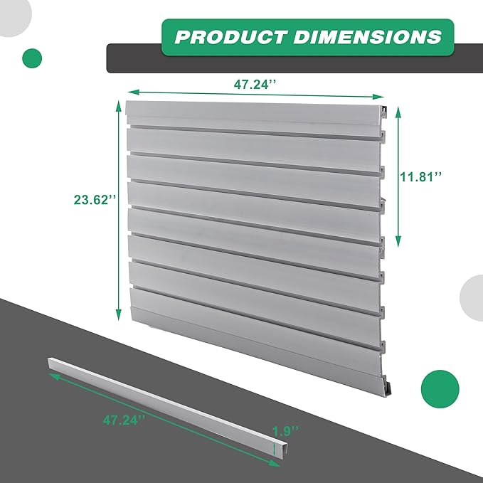 Slat Wall Paneling 4x2 FT, PVC SlatWall Panels Garage Organizer Storage System with Hooks & Accessories, Heavy Duty Wall Mounted Rack