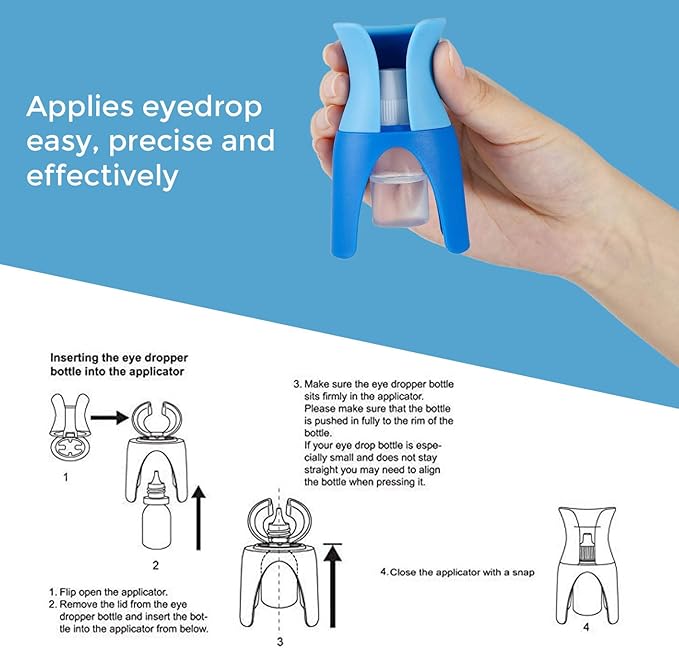 Remedic Eye Drop Guide with Silicone Adapter – Reusable Tool for Clean, Precise Eye Drop Application – Easy to Use Eye Drop Helper for Seniors, Caregivers & Family – Fits Most Eye Drop Bottles