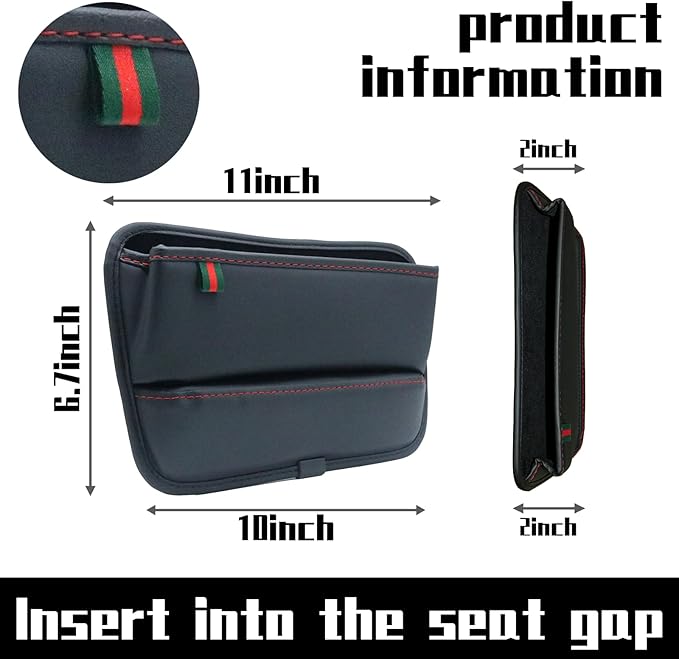 Car Gap Filler Organizer, Car Organizer Gap Storage Box with Cup Holders for Drink, Car Leather Cup Holder Gap Bag Front Seat for Holding Phone, Sunglasses, Keys