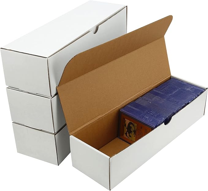Trading Card Storage Box,4-Pack-3200 Count Corrugated Cardboard Card Box With Mtg/Magic/TCG Storage and Collection,Labels For Card Storage Box