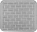 Silicone Dish Drying Mat for Multiple Usage,Easy clean,Eco-friendly,Heat-resistant Silicone Mat for Kitchen Counter or Sink,Refrigerator or Drawer Liner Grey XL 18 inches x 16 inches