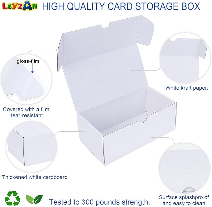 Toploader Storage Box, 8-Pack•100 Count Corrugated Cardboard Trading Card Top Loaders with Dividers & Labels for TCG/Magic/Mtg Organizer and Collection