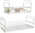 Expandable Under Cabinet Shelf Organizer with 1.25 Inches Thick Clips, Heavy Duty Extendable Under Shelf Storage Basket for Pantry or Laundry Room, White, 2 Pack, Interior: 5.7" H x 8.54" D