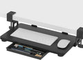 ETHU Keyboard Tray Under Desk, 19.7" X 11.81" Small Size Keyboard Drawer with C Clamp-on Mount Easy to Install, Computer Keyboard Stand Slide Pull Out, Ergonomic Keyboard Tray for Home & Office, Black