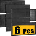 PBHEPJ 6 Pcs Metal Pegboard Panels, Heavy Duty Peg Boards for Garage and Garden Tool Storage, Includes Drywall Anchors and Screws Kits, Black