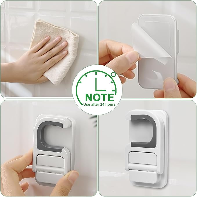 4pack Broom Holder Wall Mount Mop Holder Broom and Mop Gripper Self Adhesive No Drilling Anti-Slip Mop Handle Hanger Household Cleaning Organizer, Holds up to 6 lb