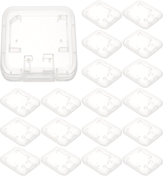 BESPORTBLE 24pcs 24pcs Transparent Memory Card Storage Case with Cover Compatible Card Organizer Box Lightweight Portable Holder for Secure Storage and Protection