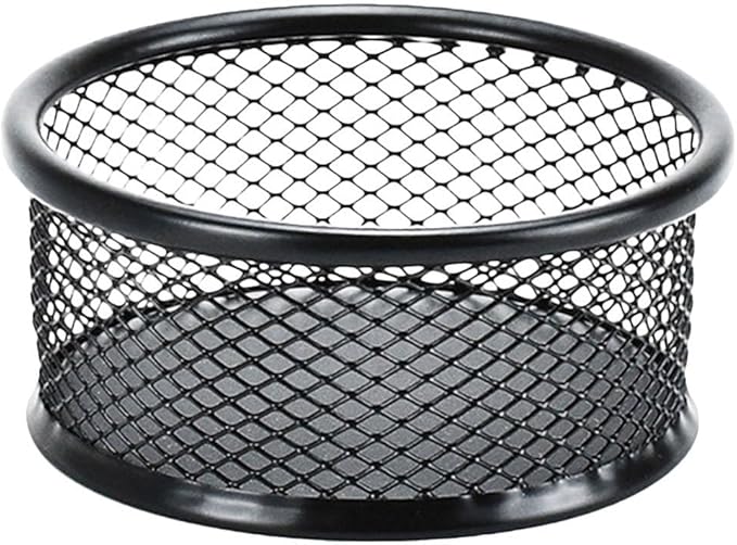 1Pc Black Metal Paper Clip Holder Mesh Paperclip Bowl Binder Clip Dispenser Desk Bobby Pin Container Organizer for Home Office Classroom School,Paper Clip Holders,Desk Supplies Holders and Dispensers