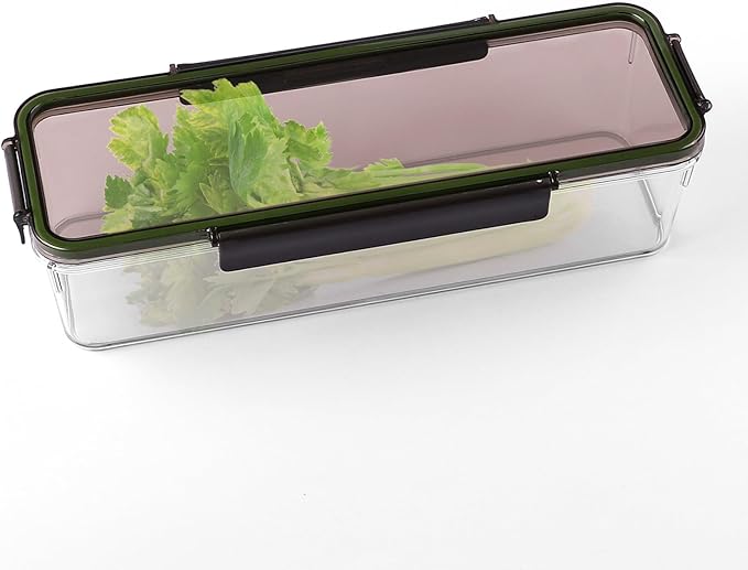 Celery Keeper for Refrigerator, Celery Storage Container with Lid, BPA-Free Long Plastic Fridge Storage Container for Fresh Celeries, Easy to Clean and Leak Proof, Food Storage Bins for Kitchen