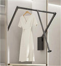 Pull Down Closet Rod for Hanging Clothes, Retractable Wardrobe Hanger for Cabinet Inside Width 26"~35", Aluminium alloy Tubing with Plastic Housing, 44 lb Weight Rating