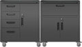 Metal Tool Cabinet,Garage Storage Cabinet System,Wall Cabinet & Locking Rolling Tool Cabinet with Doors and Adjustable Shelves,Steel Tool Cabinets for Home (2 Pcs-StyleF, Black)