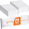 Lifewit 16 Pack Drawer Dividers Plastic 6" High, 13.5-22" Adjustable Drawer Organizers for Clothes, Expandable Dresser Separators in Bedroom/Bathroom/Kitchen/Vanity/Office Organization and Storage