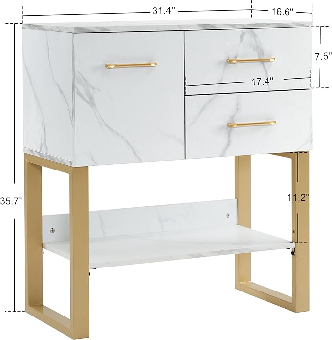 BarberPub Beauty Barber Station, Spa Wall Mount Storage Cabinet, Styling Salon Equipment for Hair Stylist, Bathroom Dresser with Drawers & Shelf 3185 (White)